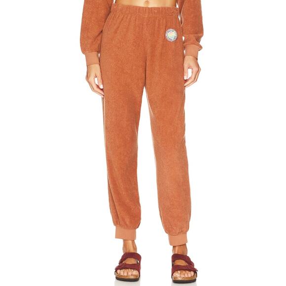 Beach Riot Gulf Sweatpants Joggers Brown Terry Fleece Elastic Waist NWT Size M - Picture 1 of 7